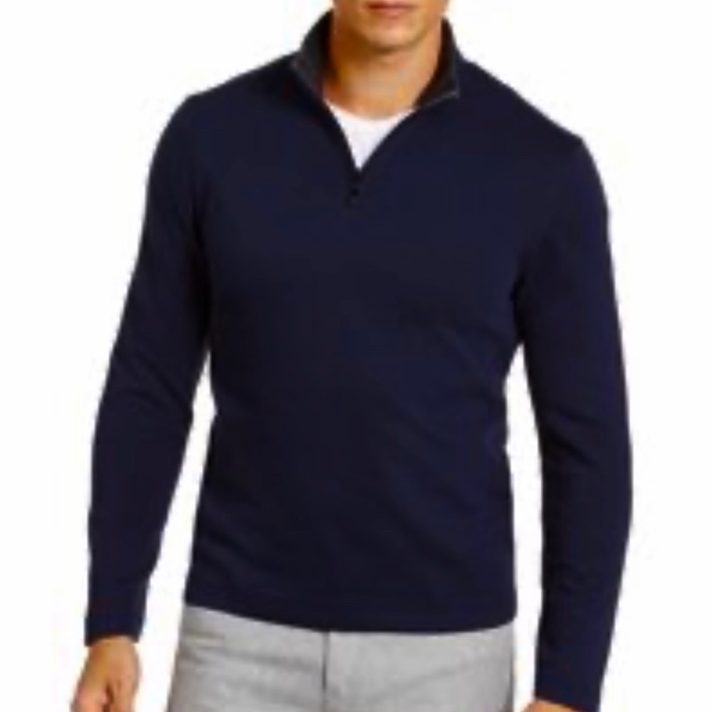 Alfani Navy Blue 1/4 Zip Mock Neck Sweater